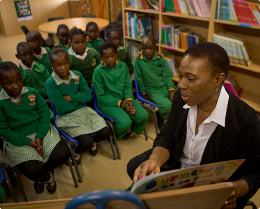 Children in classroom that Accountability Lab campaigns support